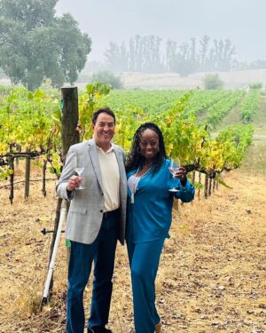 Star Jones Instagram - What an amazing afternoon @lacremawines.  Their dedication to #sustainability made the experience even more wonderful.  From feeding the chickens to examining the grapes like an expert winemaker 😉🍷. Even @iammimimarielugo got in on the fun!  Our @kjwines #sonoma #napa #winecountry adventure continues!