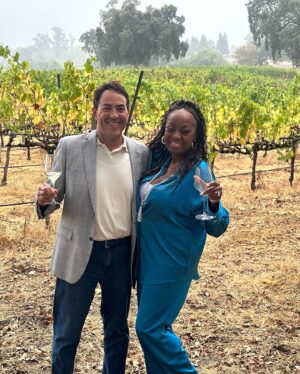 Star Jones Instagram - What an amazing afternoon @lacremawines.  Their dedication to #sustainability made the experience even more wonderful.  From feeding the chickens to examining the grapes like an expert winemaker 😉🍷. Even @iammimimarielugo got in on the fun!  Our @kjwines #sonoma #napa #winecountry adventure continues!