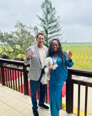 Star Jones Instagram - What an amazing afternoon @lacremawines.  Their dedication to #sustainability made the experience even more wonderful.  From feeding the chickens to examining the grapes like an expert winemaker 😉🍷. Even @iammimimarielugo got in on the fun!  Our @kjwines #sonoma #napa #winecountry adventure continues!