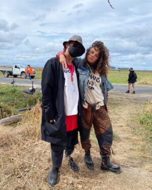 Stefania LaVie Owen Instagram - 📸 @sweettoothnetflix bts 😉