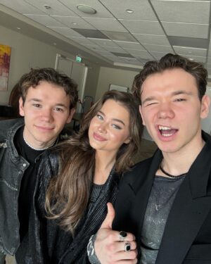 Stefania Liberakakis Instagram - Hanging with the guys🫶🏼

Have fun tomorrow🥰 
@marcusandmartinus 
#eurovisioninconcert #unforgettable