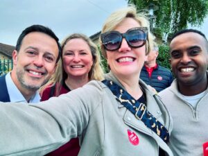 Stella Creasy Instagram - The @labourmovementforeurope hits Stevenage for our brilliant @kevinbonavia along with Labour legends @gemmacdoyle and @abdiduale96 and @dermot_kehoe - truly #labourFamily