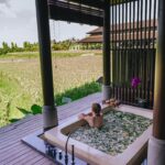 Stella Lee Instagram – Chasing serenity in the middle of paddy view at @tanahgajahubud 

1. Spa with paddy view
2 & 3. My private pool at the villa
4 & 5. Dining at Tempayan Restaurant
6. Afternoon tea at the lounge
7. Picnic afternoon tea
8. Hot Balloon Air ride
9. Kecak Performance at the estate
10. Romantic paddy dinner