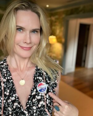 Stephanie March Instagram - Vote early. Vote absentee. Vote in person. But do it. Even just for the sticker. #VoteNYC #Vote