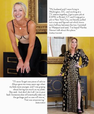 Stephanie Szostak Instagram - I grew up in France, then lived in NYC for a long time, and one thing that really jumps out to me about this community is how much people love to help each other out. And these three women love doing just that! This was a lot of fun to do. Thank you, @westportmagazine
Congratulations on 25 years!! 🎉🎉

To Editor-in-Chief extraordinaire @samanthayanks, Creative Director @garvinburke, and Photographer 📷 @andreacarson MERCI for making it happen 🙏💖 #westportmagazine #celebrating25years