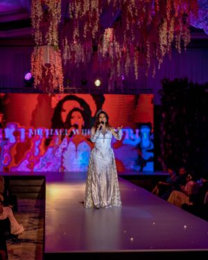 Stephanie Siriwardhana Instagram - Was honoured to be a part of the Launch of UnVeil where Bridal Designers & Cancer Advocates came together to create bridal wear unbridled by cancer. You are all the reason 🙏🏽♥️ 
.
👗- @michael_wijesuriya_ 
💄- @ramanifernando.salons 
.
#brideandgroom #fashionshow #sing #walk #launch #unveil #grateful #blessed #love #youarethereason #thankyou