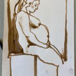 Stina Wollter Instagram - Gravidkroki idag. (7 bilder) Skönt med korta ställningar och total närvaro; ögat, handen, pennan, känslan, penseln, formäventyret, kroppslandskapet, hjärnan tystnar, lyssnar… följer med i den koncentrerade linjen som bara vill vara så nära och sann som möjligt. #stinawollterskonst