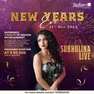Subholina Sen Instagram - Let's welcome 2024 together with sensational tunes and an electrifying atmosphere at Radisson Blu Plaza Resort and Convention Centre Karjat.

Start your year with a bang with @subholinas - Book your slots now! Contact us on 7030943335

#NYE2023 #Subholinalive #RadissonBlu #RadissonBluKarjat #RadissonBluPlaza #ScenicBeauty #LuxuryHotel #Karjat #LuxuryStay #Staycation
