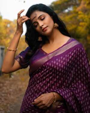 Subiksha Instagram - Me and my saree – A match made in heaven! 💜✨

Photography : @thephotopeople_chennai 
Saree , Makeup & hair : @lk_makeup_trainer 
Jewellery : @jewelhub_chennai 

#pic #picoftheday #Insta #instapic #Photo #Hot #photoshoot #selflove #subhiksha #Actress #subikshakrishnan #sk #viral #reels #trending #SouthIndianActress #explore #follow #heroine #saree #chennaiponnu #sareegirl