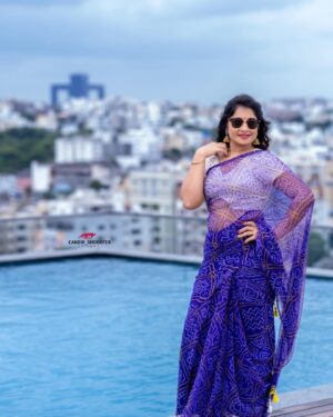 Sudeepa Pinky Instagram - 💙✨💙 saree love💙✨💙

My designer: @nishpanna_couture 
Mua : @swatis_makeup_academy 
Photography: @candid_shoooter_