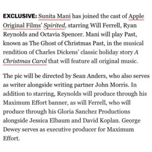 Sunita Mani Instagram - Bubbling over with excitement to be in this tiny little movie musical with some up-and-coming actors you’re really gonna love once you give them a chance 💖💖💖
