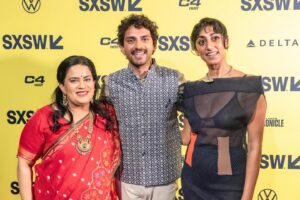Sunita Mani Instagram - A NICE INDIAN BOY! World Premiere!!! Thank you SXSW and all of you who came out to watch our film! Your support and love were deeply felt 🐬

Some INCRED cast not pictured here: Jonathan Groff, @sachinsahel we missed you! Sas Goldberg, @peterkz—I did see you, SHINE actually, and I love you. Other amazing supporting cast who couldn’t make it, I know you were busy watching Out TV 😎

Thank you to all cast and crew for making this beautiful story come to life. Let’s savor the words that our steadfast director said at the premiere, “Wait…the carpet is actually red…”