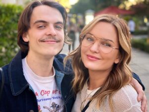 Sunny Mabrey Instagram - FINALLY got to see this (21 year old) kid (with a dapper Wes Anderson-esque mustache) after A YEAR AND A HALF. Yeah. I cried. Anyway, we three have a lot of fun together. #stepson ♥️♥️♥️ @cogeian @ethanembry