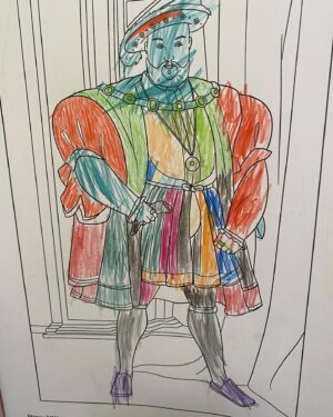 Suzannah Lipscomb Instagram - Henry’s coat of many colours by my resident artist. 

Let’s be honest: he never looked this good.