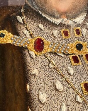 Suzannah Lipscomb Instagram - Look at the size of my jewels, he seems to be saying.
#henryviii #sixlives @npglondonevents @walkerartgallery