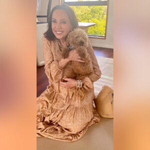 Suzanne Paul Instagram - Met Bruno at a friend’s house, isn’t he gorgeous?! I nearly popped him in my bag and bought him home 😆