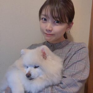 Suzuko Mimori Instagram - もふーふわー🥹❤️
ひさしぶりのプリンちゃん🐶ぜんぜん目線くれない…💦
#mimorisuzuko  #ポメラニアン #もふもふ #おばあちゃん犬
