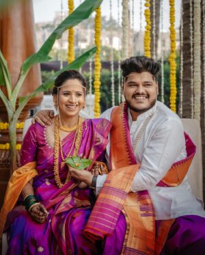 Swanandi Tikekar Instagram - That Magical Moment!♥️✨

@khushbooghodke dolled me up for all my wedding looks and her work is great. Loved working with you Khushboo. Thank you!🤗

Swanandi’s MUAH : @khushbooghodke 
Ashish’s MUAH : @krishna_deshmukh_makeup 
Saree : @saudamini_handloom 
Blouse : @nishfash_design_studio 
Ashish’s Outfit : @saudamini_handloom 
Jewellery : @pngadgilandsons 
Styling : @saudamini_g
Draping : @nilam_art1687 
Pictures : @lensfixed_onkarabhyankar
Asthetics & Skincare : @thefacestudio.in 
Socials and Exclusive PR : @wechitramedia @n.i.d.s_

#SwanandiTikekar #AshishKulkarni #Wedding #ANANDI 💕