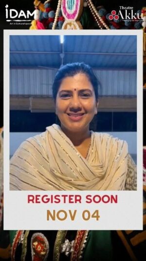 Swarnamalya Instagram - Therukoothu Workshop by Purisai Duraisami Kannappa Thambiran Parambarai Therukoothu Manram
at Idam

Date : November 4
Time : 10 AM - 5 PM
Age : 16 
Fees : Rs.2500
Venue : Idam, Kodambakkam

For Registration, Contact : 7338733988

Limited Entries Only

#traditionalartform #folkart #tamiliterature #dancedrama #tamilnadu #theatreakku #chennai #theatre #artform #therukoothu #chennai #workshop #workshopatidam #chennai #chennaievents #chennaiworkshop #actors #performers #kodambakkam #idamthespace