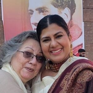 Swarnamalya Instagram - When our minds meet, our hearts melt. A lifetime’s opportunity to cross the border and see the land that holds so many memories, painful, tearful, yet full of hope and resilience- Lahore invited me, I knew this year is special. To speak at the opening of the FAIZ Festival 2024 on behalf of the Indian delegation, to share stage with Salima ji, daughter of Faiz Saab and to perform at the historic Alhambra hall, the very same space in which Iqbal Bano had sung Faiz Saab’s Hum Dekhenge in the 70s, to take the same Nazm in Tamil to an awakened audience who not only gave a lasting standing ovation to Sadir but were moved to tears along with me, and to experience the love of Lahore’s poetry, mushairas, qawwali, Abida ji’s Sufi Kalams, Lahori food, and above all the love and warmth of the people of Lahore. 2024 February is historic in my life. Thoughts about boundaries and borders, identities and struggles- but most importantly about love, peace, harmony and hope. Faiz Saab lives in the hearts of the city of Lahore. And you can see his warmth in the hug of Moneeza ji his daughter to me. Also in one of the  pics is Nawabzada Asfandyar ji who is a Bharatanatyam dancer of Pakistan whom I had invited to join me briefly on the stage,  along with my dearest friend Arvinder Chamak Saab. So many friendships and so many lives shared ❤️here is to more