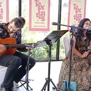 Swarnamalya Instagram - Multi genre Independent & Eclectic repertoire concert for ‘Textures of Traditions’ cultural festival with @mattbaconmusic 

Such a beautiful space was created for us by @swarnamalyag & @radhikaganesh and the entire team of @texturesoftraditions to present music that’s unheard of and of themes that are very close to my heart. It’s not often that as a musician one comes by such a welcoming space & brilliant audience, and I’m so grateful to Swarnamalya & Radhika to have enabled this! An hour just rolled by seamlessly and timelessly. It goes down as one of the most fulfilling concerts I’ve done :) 

Thank you for the beautiful moments captured @simmz_portraits ! :) 

@kraft_dine @ar_subbiah @padmaaaaaaaaaaa @niiviiravii 

#texturesoftraditions #chennai #vocalist #guitar #composer #indie #independent #music #eclectic #multigenre #diversity #plurality #culture #festival #art #artistsoninstagram