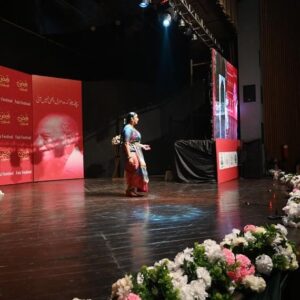 Swarnamalya Instagram - When our minds meet, our hearts melt. A lifetime’s opportunity to cross the border and see the land that holds so many memories, painful, tearful, yet full of hope and resilience- Lahore invited me, I knew this year is special. To speak at the opening of the FAIZ Festival 2024 on behalf of the Indian delegation, to share stage with Salima ji, daughter of Faiz Saab and to perform at the historic Alhambra hall, the very same space in which Iqbal Bano had sung Faiz Saab’s Hum Dekhenge in the 70s, to take the same Nazm in Tamil to an awakened audience who not only gave a lasting standing ovation to Sadir but were moved to tears along with me, and to experience the love of Lahore’s poetry, mushairas, qawwali, Abida ji’s Sufi Kalams, Lahori food, and above all the love and warmth of the people of Lahore. 2024 February is historic in my life. Thoughts about boundaries and borders, identities and struggles- but most importantly about love, peace, harmony and hope. Faiz Saab lives in the hearts of the city of Lahore. And you can see his warmth in the hug of Moneeza ji his daughter to me. Also in one of the  pics is Nawabzada Asfandyar ji who is a Bharatanatyam dancer of Pakistan whom I had invited to join me briefly on the stage,  along with my dearest friend Arvinder Chamak Saab. So many friendships and so many lives shared ❤️here is to more