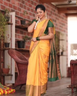 Swathi Sharma Instagram - This feels special 💛🧿

Pc: @thinkstudiosindia 
 
#saree #sareelove #yellow #feelingspecial #feelingloved #❤️