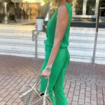 Sylvie Tellier Instagram - Green outfit 💚 Validez-vous l’ensemble color block? #miami #green #look #outfit #miamibeach