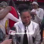 Symone Sanders Instagram – “We serve an unbelievable God. Uncommon favor” 

WHEW I KNOW THAT’S RIGHT COACH. @staley05 coached the Lady Gamecocks all the way to the championship. They were undefeated all season and with today’s win…Dawn Staley made history. 

🙌🏾🙏🏾🎉
