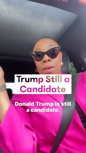 Symone Sanders Instagram - I know it may seem crazy because every other person convicted of a felony that I know wasn’t able to vote right after their conviction let alone apply for the top job in America, but Donald Trump is still a candidate.