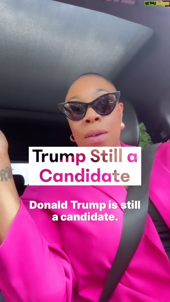Symone Sanders Instagram - I know it may seem crazy because every other person convicted of a felony that I know wasn’t able to vote right after their conviction let alone apply for the top job in America, but Donald Trump is still a candidate.