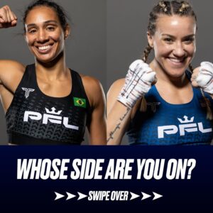 Taila Santos Instagram - Two submission specialists in @tailasantos.ufc and @jenabishopbjj on a collision course towards each other on June 13th 

Which submission was more impressive in the first half of the 2024 #PFLRegularSeason 🤔

▶️Check out the rest of the best submissions of the 1st half of the 2024 #PFLRegularSeason out now on the PFL MMA YouTube Channel! 

🔗in bio
