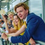Talulah Riley Instagram - ☀️Thank you @zafrushdie @natalierushdie and @greenroomvip for a wonderful day @ascotracecourse yesterday☀️ 🐎 Afternoon tea and horses: two of my very favourite things 🐎 💰We both gave ourselves a £5 per race limit. Thomas had an uncanny knack of picking winning horses and did very well. I was down £10 by the end of the day… 💰 🤪These photos are a continuation of my, ‘overly-emoting at sporting events,’ Instagram series🤪 👒 The boys were forced to wear our hats for the final pic. I think safe to say they wore them better 👒 xx