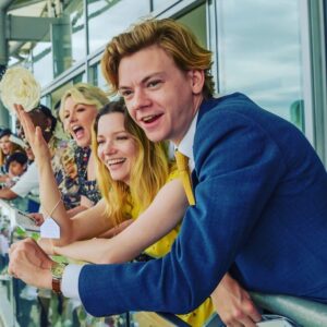 Talulah Riley Instagram - ☀️Thank you @zafrushdie @natalierushdie and @greenroomvip for a wonderful day  @ascotracecourse yesterday☀️

🐎 Afternoon tea and horses: two of my very favourite things 🐎 

💰We both gave ourselves a £5 per race limit. Thomas had an uncanny knack of picking winning horses and did very well. I was down £10 by the end of the day… 💰

🤪These photos are a continuation of my, ‘overly-emoting at sporting events,’ Instagram series🤪

👒 The boys were forced to wear our hats for the final pic. I think safe to say they wore them better 👒 

xx
