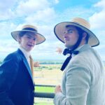 Talulah Riley Instagram - ☀️Thank you @zafrushdie @natalierushdie and @greenroomvip for a wonderful day @ascotracecourse yesterday☀️ 🐎 Afternoon tea and horses: two of my very favourite things 🐎 💰We both gave ourselves a £5 per race limit. Thomas had an uncanny knack of picking winning horses and did very well. I was down £10 by the end of the day… 💰 🤪These photos are a continuation of my, ‘overly-emoting at sporting events,’ Instagram series🤪 👒 The boys were forced to wear our hats for the final pic. I think safe to say they wore them better 👒 xx