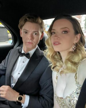 Talulah Riley Instagram - Well, thank you @bulgari for an incredible evening at Westminster Abbey. It was astonishing to see the cloisters and garden and crypt, and a view of London and the Houses of Parliament so rarely seen. 

✨Thomas and I displaying @bulgari watch and earrings in back of taxi. Thank you for the loan of such lovely things ✨

And thank you @guerlain for sending the gorgeous @georgiosc and gifts xx 

Dress: @jennypackham 
Shoes: @louboutinworld 
Hair-husband: @earlsimms2 
Make-up: @georgiosc 
Styling: @chercoulter 
💎 Jewellery (and T’s watch): @bulgari 💎