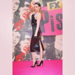 Talulah Riley Instagram - Well, I loved the @pistol London premiere. So wonderful to be reunited with the cast/crew and to celebrate with our families and friends. Thank you @sportmax for this wonderful PVC creation. And @jimmychoo for the heels. And the very cool earrings from @klotodesign 🖤 Mr. Brodie-Sangster and I crumpled in the Evening Standard… a good night was had by all! make-up: @babskymakeup hair: @earlsimms2 stylist: @chercoulter PISTOL is out on @hulu and @disneyplusuk May 31st 🖤🖤🖤