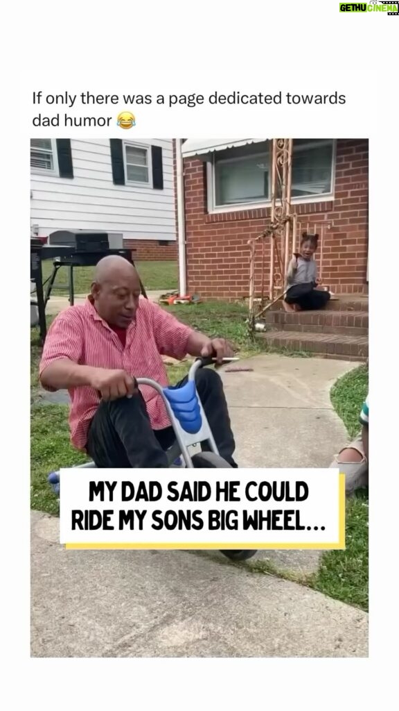 Tamala Jones Instagram - With his big ole butt on that babys toy !!😆🤣🤣🤣🤣🤣🤣🤣🤣🤣🤣 … they need to make big wheels for adults , i would get a big wheel squad together… 😆🙌🏽