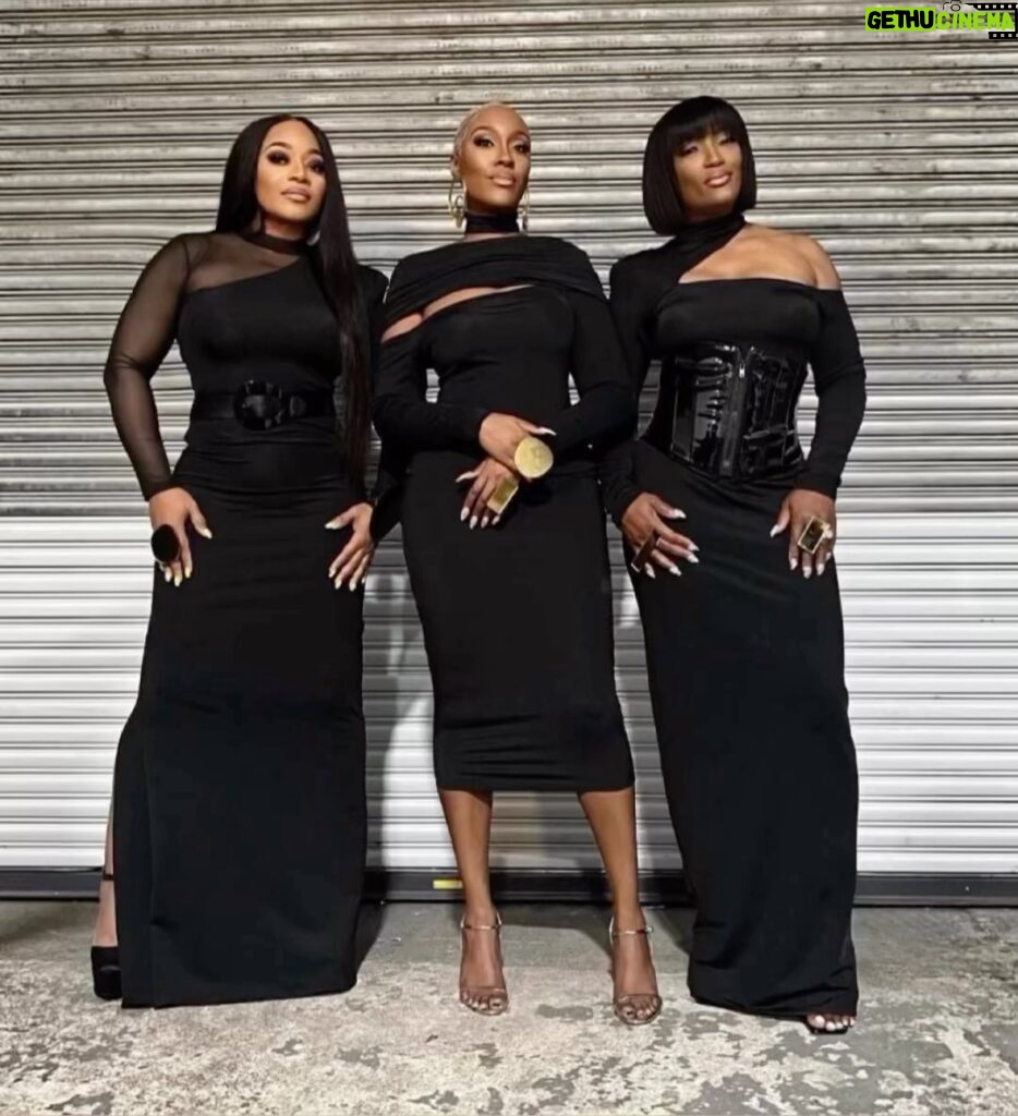 Tamara 'Taj' Johnson-George Instagram - We didn’t play no games this year and stepped on necks all 2023 with these fashions hunty! We love our overalls and flats but we had to remind some folks incase they forgot! big shoutout to our amazing styling team @stylistjbolin @_mekstyles_ who got us all the way together! What was y’all favorite look?