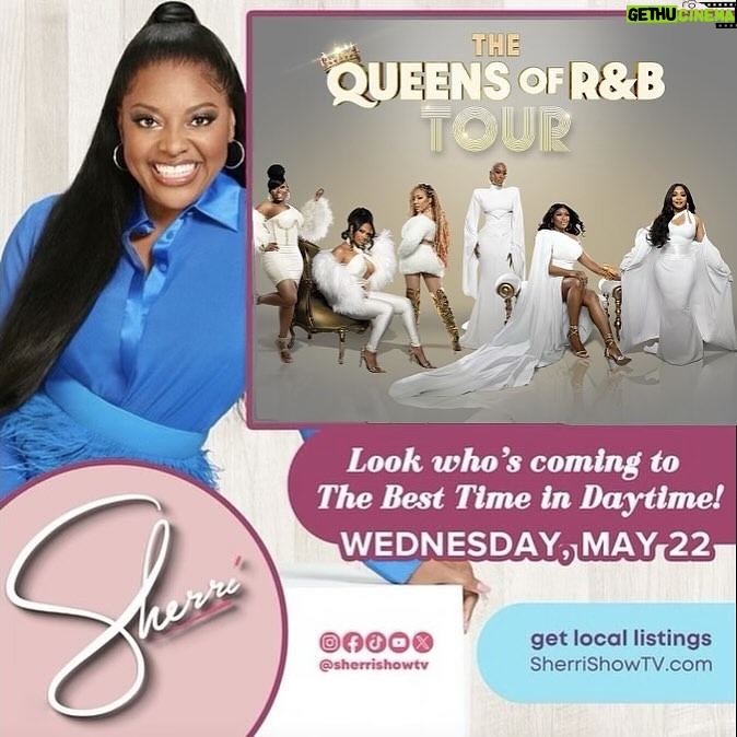 Tamara 'Taj' Johnson-George Instagram - Repost from @therealcokoswv • Catch SWV & XSCAPE on the @sherrishowtv today!!!! 💜 Be sure to get your tix to the Queens of RnB Tour!!!! #swv #xscape #queensofrnb #total #702 #mya #monascottyoung
