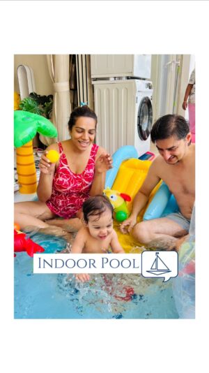 Tanvi Thakkar Instagram - Holiday led to Daddy At Home and lots of Splash Splash! 
Here’s a glimpse of Krishus First Indoor Pool experience 🌊

#indoorswimmingpool #inflatablepool #babytoys #tanvithakker #adityakapadia #ifyourehappyandyouknowit