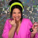 Tanya Hennessy Instagram - Buy my make up and you can smile with an uncomfortably large open mouth also! Limited stocks, once it goes it’s gone! How good does the blush look?? @pricelineau @mpcosmeticsau Dress by @mariamseddiq x @sheikeandco