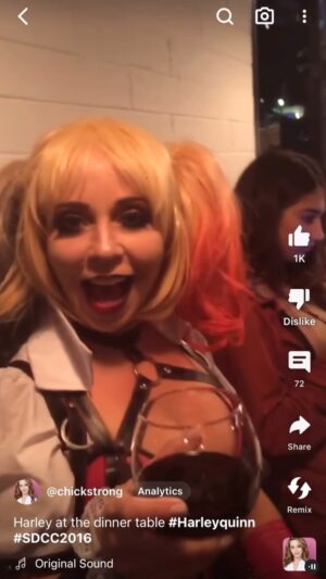 Tara Strong Instagram - Heartbroken over the loss of the inspiration for #harleyquinn #arleensorkin 🖤❤️ she empowers women around the world, myself included. Arguably the biggest #cosplay character ever. From sidekick to international powerhouse. Because of HER performance. This was my first time cosplaying ever. #sdcc #riplegend