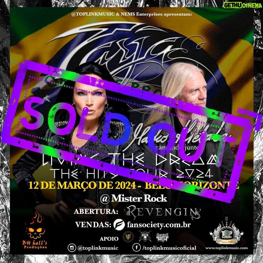 Tarja Turunen Instagram - Wow, Brazil! The Belo Horizonte, Curitiba and Porto Alegre shows are sold out! Grab a ticket for one of the other dates before they are gone!