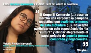 Tatiana Astengo Instagram - Poeta Valeria Roman Marroquin rechaza la nominación a “premios Luces” 
- Coherencia -
