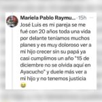 Tatiana Astengo Instagram - Jose Luis Aguilar Yucra (20 años) Retornaba después del trabajo a su casa cerca al aeropuerto de Ayacucho cuando al asomar la cabeza por una esquina recibió un impacto de bala en el cráneo. Su muerte fue instantánea. Jose Luis no participaba de la marcha, padre de un niño de 2 añitos! Esa es la tragedia como bien dice @rosamariapalacios.pe detrás de todo este despropósito hay seres humanos, familias, niños, huérfanos… Aquí se trata del derecho a la vida! Este joven ayacuchano ya había sido víctima del conflicto armado, primero mataron a su madre y los militares desaparecieron a su hermano y hace un año otro militar le quita la vida. A su niño solo le queda besar la fotografía de José Luis 🥹 (ver foto) la pareja de José Luis, Mariela Pablo, me escribió ayer vía X ( Twitter) para contarme que esta barbarie vestida de política le arrebató su único sustento y la posibilidad que su hijo creciera al lado de su padre. Esto no es justo! Morir así no es justo y menos sabiendo que se trataron de órdenes de parte de quienes deberían protegernos! Acabaron con sus sueños y le quitaron el abrazo de su padre a un niño. #nosfaltan50 #dequecolorsontusmuertos @mariocolan @cnddhhperu @larca.meicap #niolvidoniperdon dequecolorsontusmuertos.pe