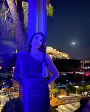 Tatiana Stefanidou Instagram - Party vibes! 💜🍾🥂#party #partyoutfit #partymood @katko_styles @elinavam