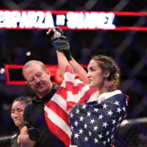 Tatiana Suarez Instagram - Happy Independence Day! I miss draping the American flag over my shoulders before and after my fights. ❤️🤍💙 When I was a child, I dreamed of representing my country in world wrestling competitions. I did just that. Now, I represent my country at the highest level in a different sport for one of the biggest mma organizations in the world. Hard work and dedication pays off. 🙌🏽🙏🏽

Focused and disciplined. Can’t wait to step in the cage again in one month. It’s my time.❤️‍🔥

#mma #ufc #wmma #american #happy4th
