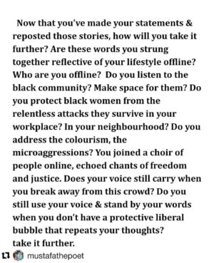 Taveeta Szymanowicz Instagram - take it further. link in my bio for a list of anti-racist allyship resources!