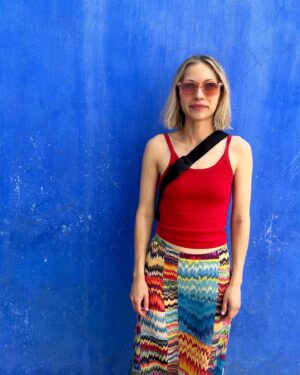 Tavi Gevinson Instagram - Things I’ve worn 🚬
Thanks @chimi 🕶️ & @marahoffman 🐆